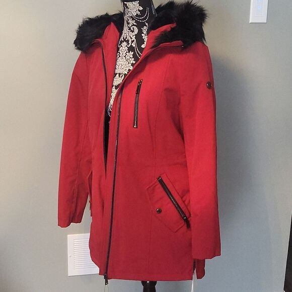 Calvin Klein Faux-Fur-Lined Parka Small size - Picture 4 of 10